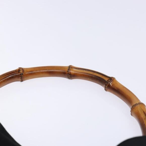 GUCCI Bamboo Shoulder Bag Nylon Black Silver 001 001 - Picture 8 of 13